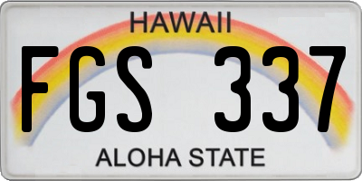 HI license plate FGS337