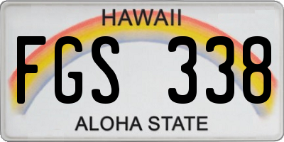 HI license plate FGS338