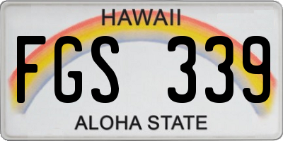HI license plate FGS339