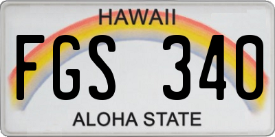 HI license plate FGS340