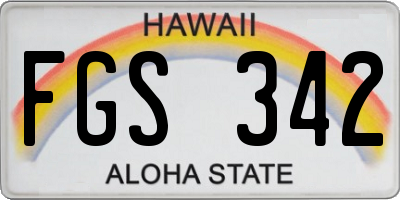 HI license plate FGS342