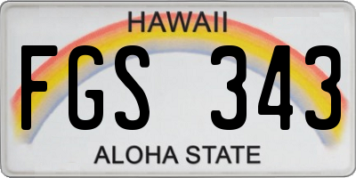 HI license plate FGS343