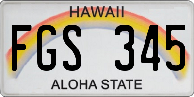 HI license plate FGS345