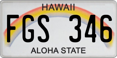 HI license plate FGS346