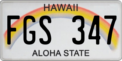 HI license plate FGS347
