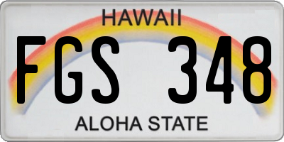 HI license plate FGS348