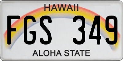 HI license plate FGS349
