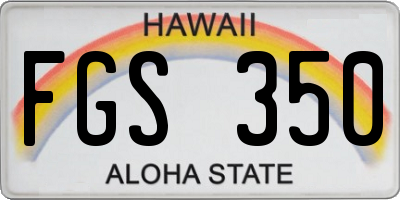 HI license plate FGS350