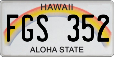 HI license plate FGS352