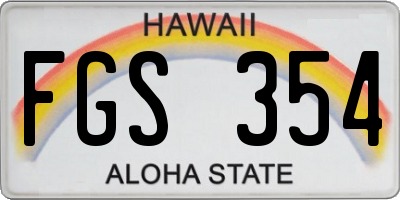 HI license plate FGS354