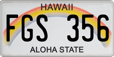 HI license plate FGS356