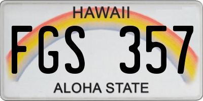 HI license plate FGS357