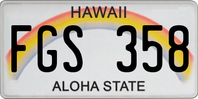 HI license plate FGS358
