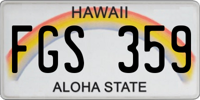 HI license plate FGS359