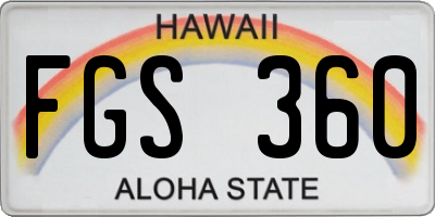 HI license plate FGS360