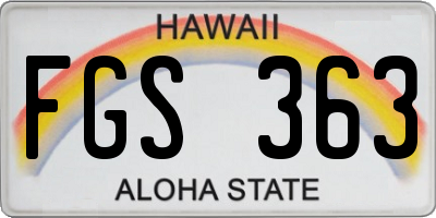 HI license plate FGS363