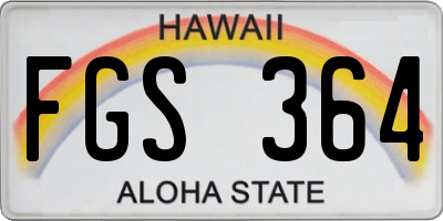 HI license plate FGS364