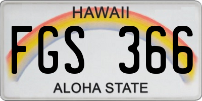 HI license plate FGS366