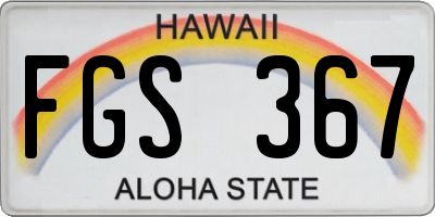 HI license plate FGS367