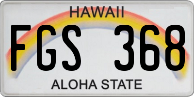 HI license plate FGS368
