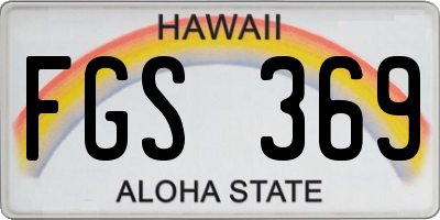 HI license plate FGS369