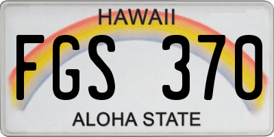 HI license plate FGS370
