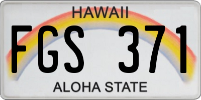 HI license plate FGS371