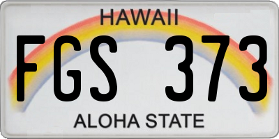 HI license plate FGS373