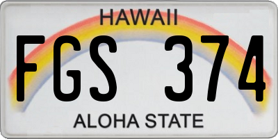 HI license plate FGS374