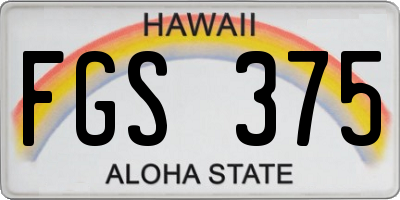 HI license plate FGS375