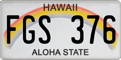 HI license plate FGS376