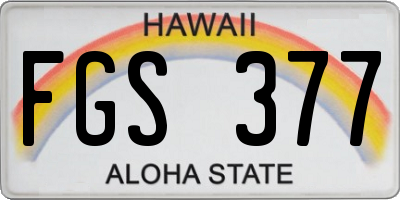 HI license plate FGS377