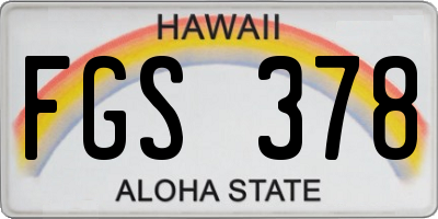 HI license plate FGS378