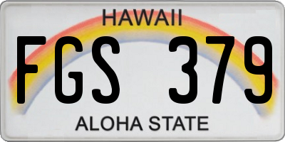 HI license plate FGS379