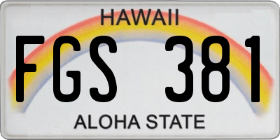 HI license plate FGS381