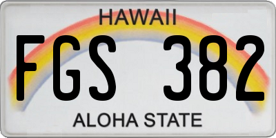 HI license plate FGS382