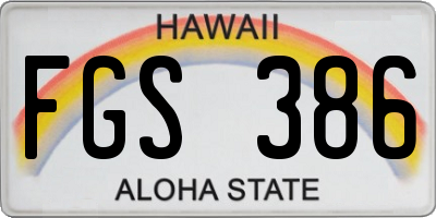 HI license plate FGS386