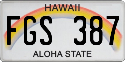 HI license plate FGS387