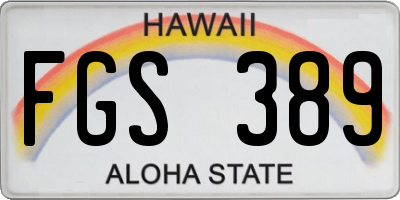 HI license plate FGS389