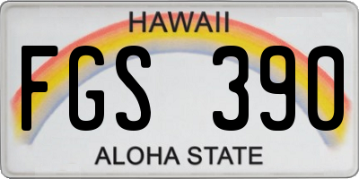 HI license plate FGS390