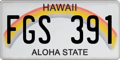 HI license plate FGS391
