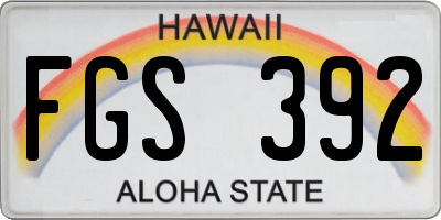 HI license plate FGS392