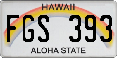 HI license plate FGS393