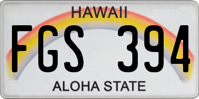 HI license plate FGS394