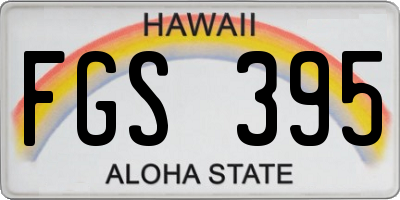 HI license plate FGS395