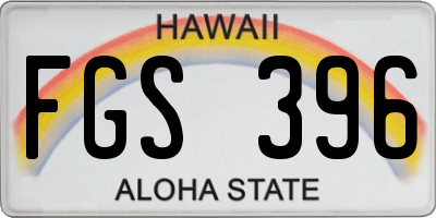 HI license plate FGS396
