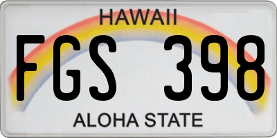 HI license plate FGS398