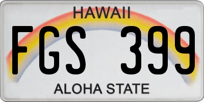 HI license plate FGS399