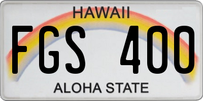 HI license plate FGS400