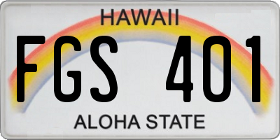 HI license plate FGS401